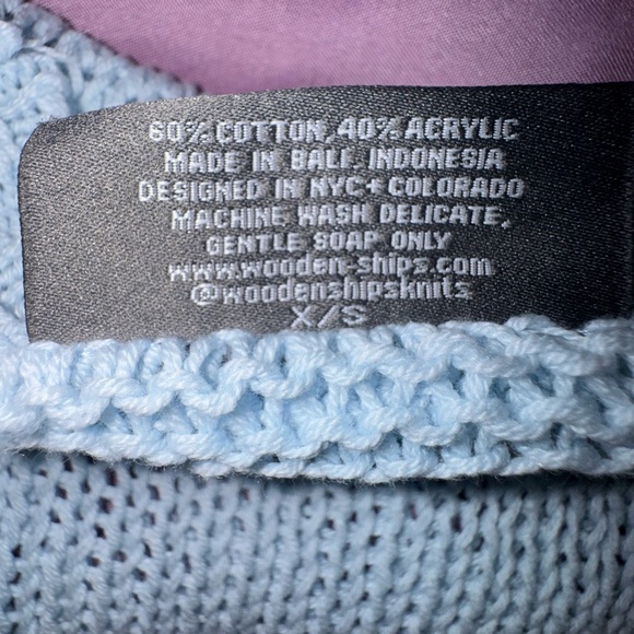 Wooden Ships Oliver Crew Distressed Sweater XS/S Slouchy Lightweight Knit EUC - Picture 10 of 10